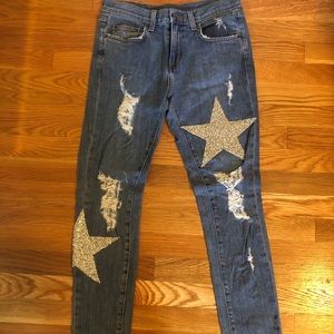 Rhinestone star patch mia jean